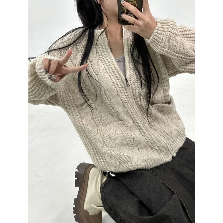 코지 러블리 포켓 포인트 케이블 니트 집업(4color/3-5일 여유주문) 상세 이미지 21