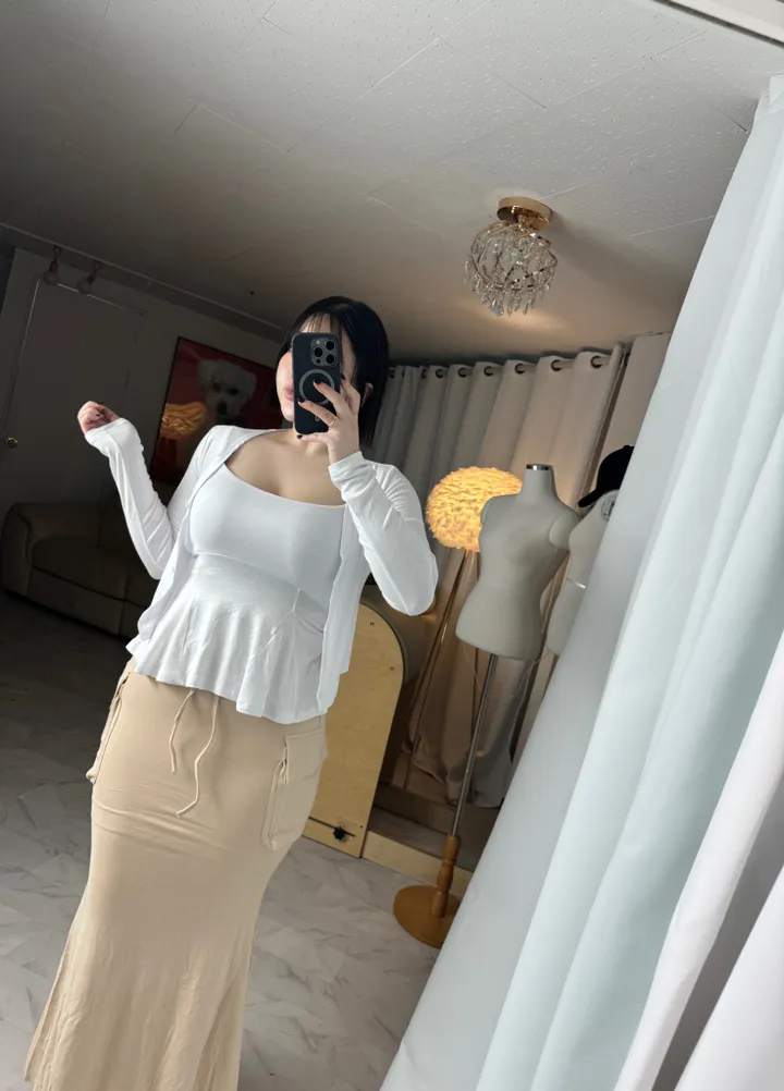 플레어 나시 가디건 투피스 세트 상세 이미지 9