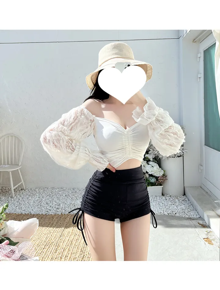[누적10000장판매][당일발송] 스윔 스트링 하이웨스트 숏 팬츠 [국내제작 워터밤 흠뻑쇼 페스티벌 뱃살커버 똥배커버 군살커버 수영복 수영반바지 스윔숏츠 스윔웨어] [빠른출고] 상세 이미지 12