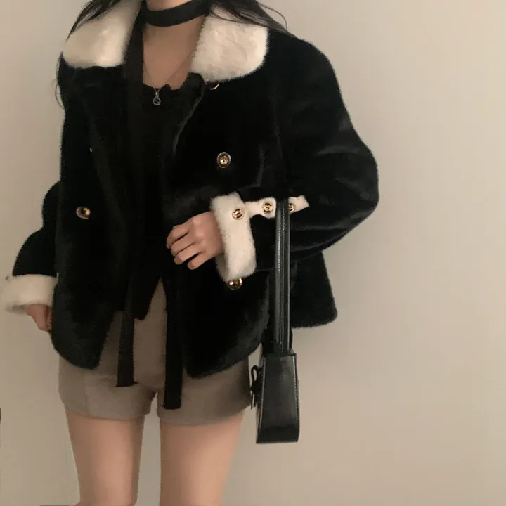 [따뜻해요/분위기갑🖤] 체코 밍크 퍼 루즈핏 카라자켓 - 2color 상세 이미지 3
