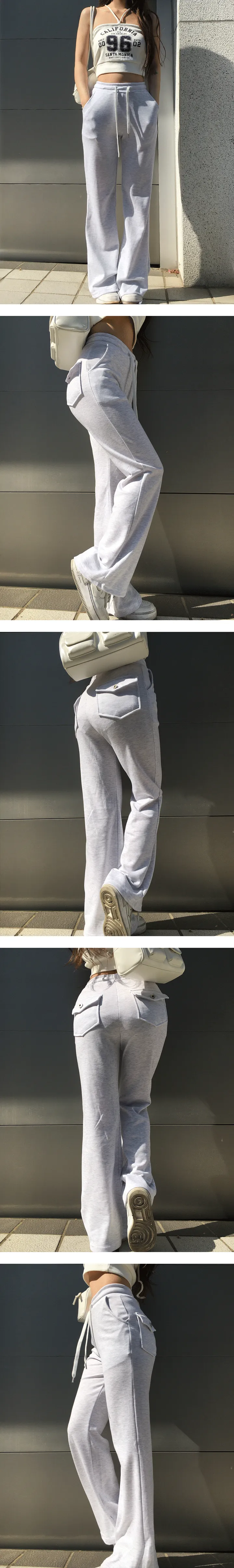 [강추템/핏보장] 힙업 포켓 부츠컷 롱팬츠 허리밴딩 코튼 트레이닝 데일리/힙무드/체육대회 상세 이미지 1