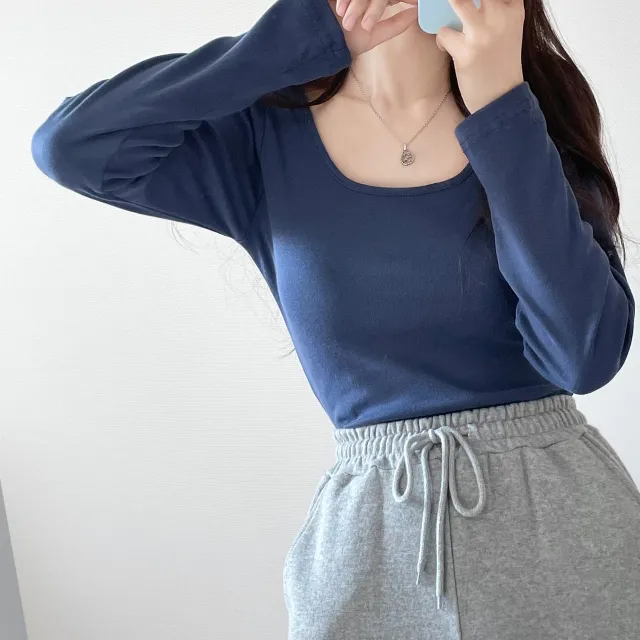 (4color/소장필수)기본 스퀘어넥 긴팔 -t 상세 이미지 20