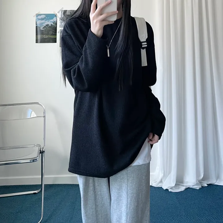 Ribbed round knit T 상세 이미지 11