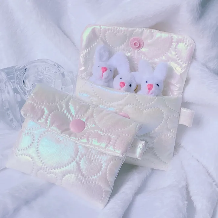 (3종)/ handmade 홀로그램 글리터 love 핑크 화이트 실버 패프릭 동전 지갑 카드지갑 에어팟파우치 상세 이미지 16