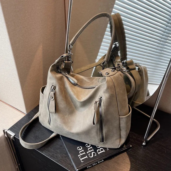 가을겨울 세무가방 2way zipper vintage shoulder bag 상세 이미지 7