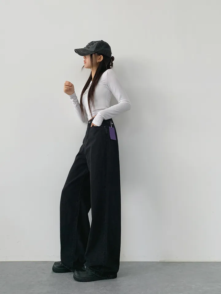(숏,기본,롱/~XL)[사계절 인생데님,후기극찬🖤6color*사계절,스탠다드핏! 워싱 하이웨스트 데일리데님팬츠] 로키워싱스탠다드데님 상세 이미지 52