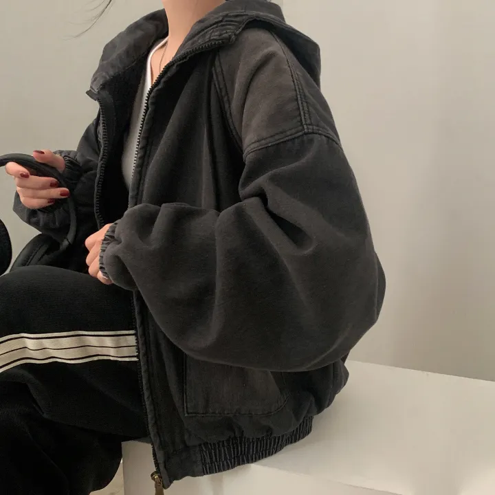 [전체퍼안감🤍/크롭VER추가!] 왕오버핏! 한겨울 투웨이 데님 양털 후드 패딩점퍼, 집업 - 2color 상세 이미지 22