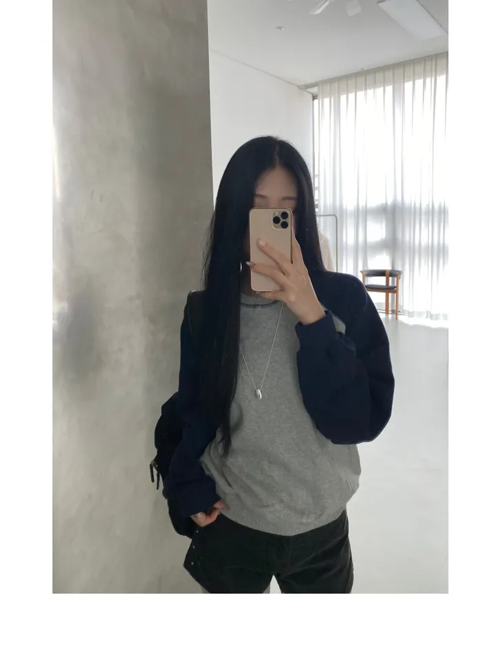 긴팔 티셔츠 모델 착용 이미지-S1L38