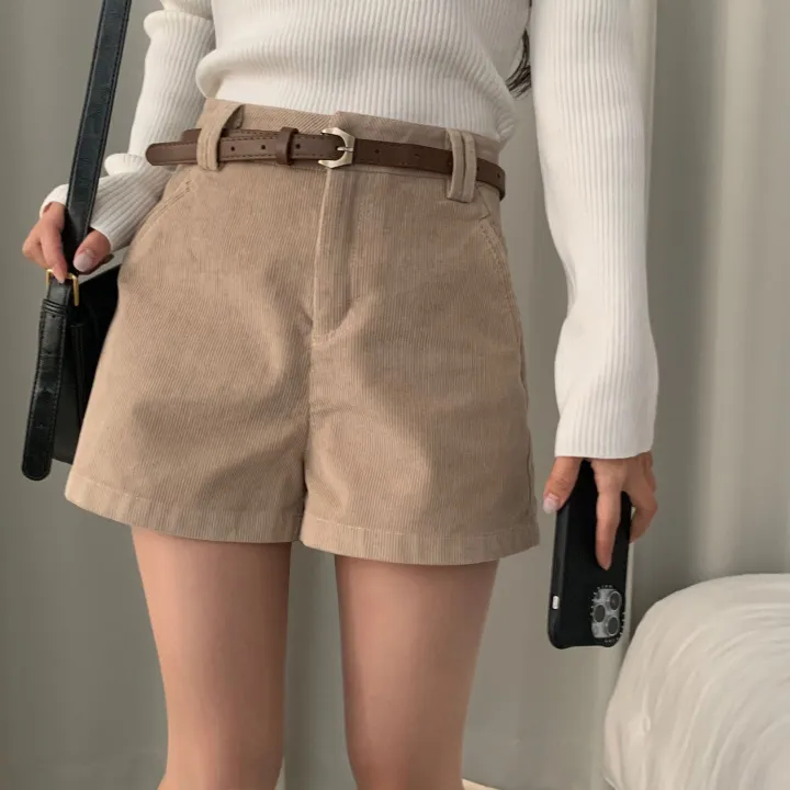 [벨트SET/말라핏!] 스윗 골덴 코듀로이 반바지 숏팬츠 - 3color 상세 이미지 9