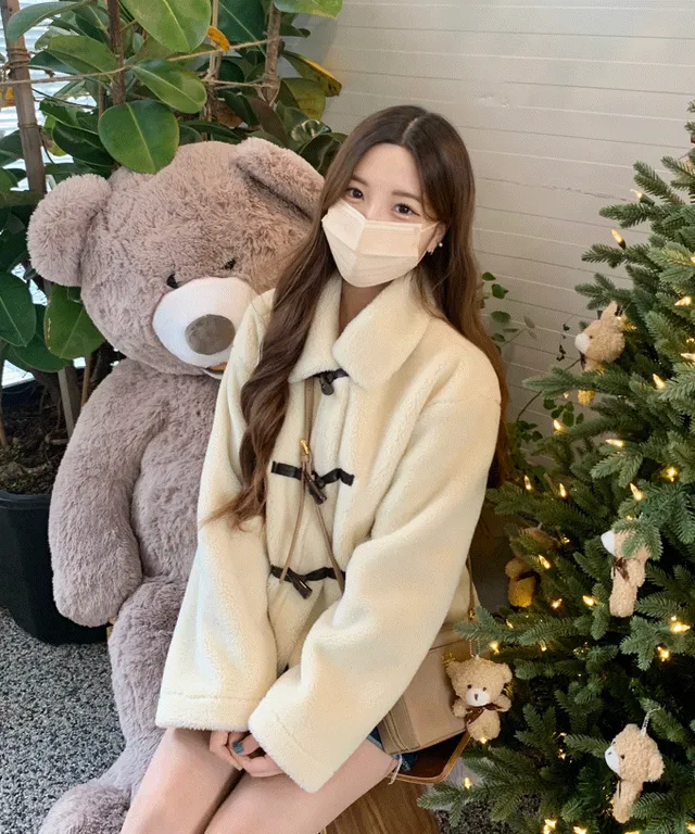 [모델소장] 떡볶이 카라 양털 무스탕 자켓 (양털무스탕,양털자켓,퍼자켓,떡볶이코트)