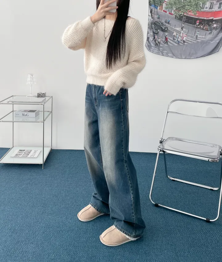Pine leaf boat nect crop knit 상세 이미지 30