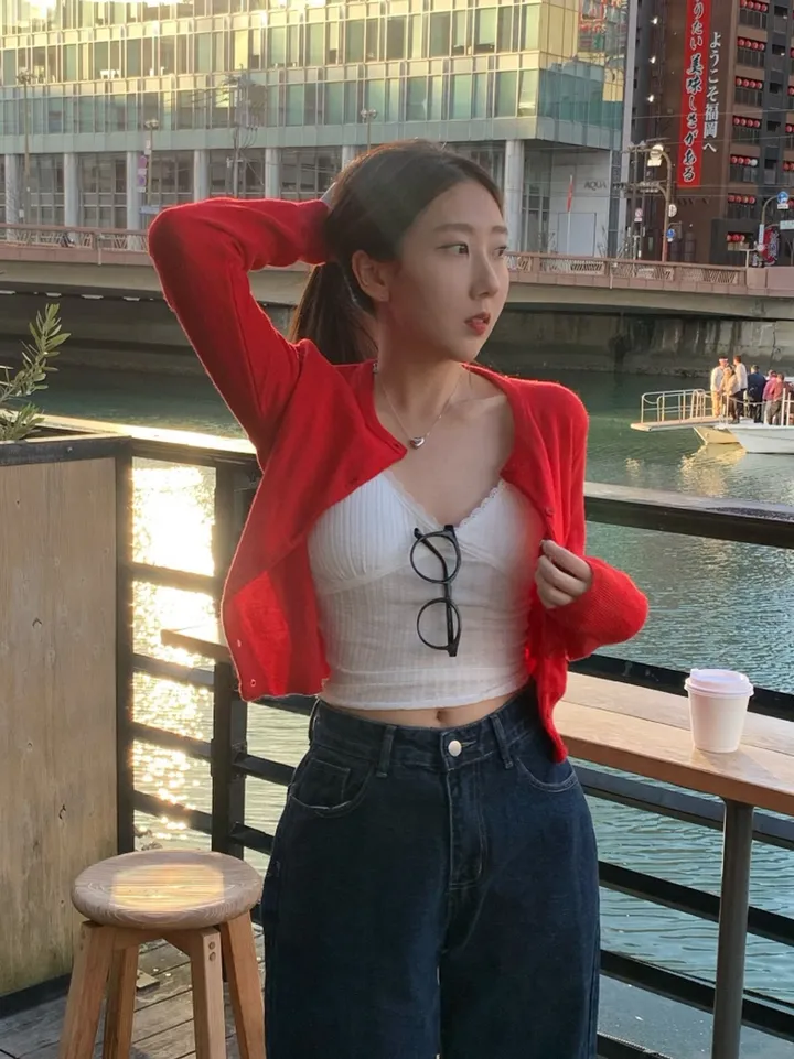 [캐시미어🧶여리핏] 메리 라운드 캐시미어 울 니트 가디건 봄 여름 가을 겨울 개강룩 레드 상세 이미지 2