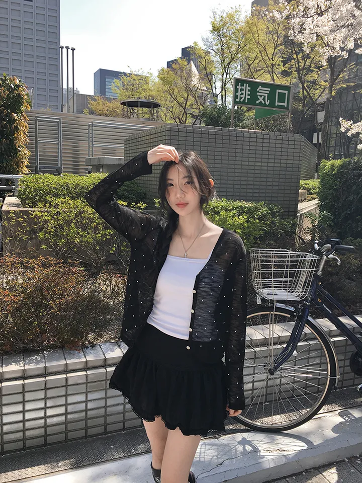 최저가![여리무드🤍시스루 도트 가디건 살안타템 여름가디건] 비비안도트시스루가디건 상세 이미지 22