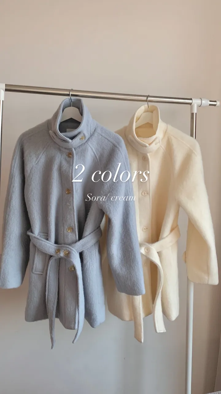 [ 인스타폭주/ wool 60% ] 헤이즐 하이넥 하프 울 누빔 코트 상세 이미지 10
