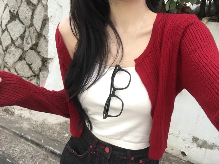 [고퀄❤️/데일리가디건] 프렌치 슬림핏 라운드 꽈배기 니트 긴팔 가디건 봄신상 간절기아우터 데일리템 레이어드 여리핏 5color 상세 이미지 9