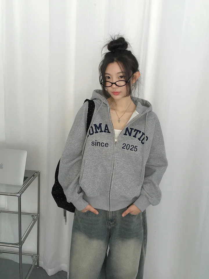 [퀄보장!🤍/6color 자수레터링 아방핏 데일리 후드집업] 로맨틱자수레터링후드집업 상세 이미지 36