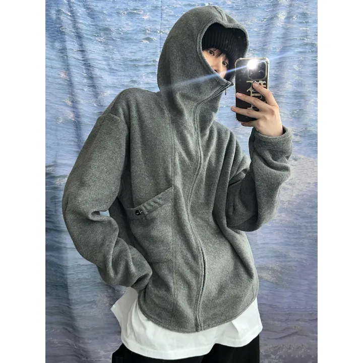 [UNISEX]히든 더 플리스 후리스 바라클라바 후드 포켓 스트링 포인트 집업(3color/3-5일 여유주문) 상세 이미지 21