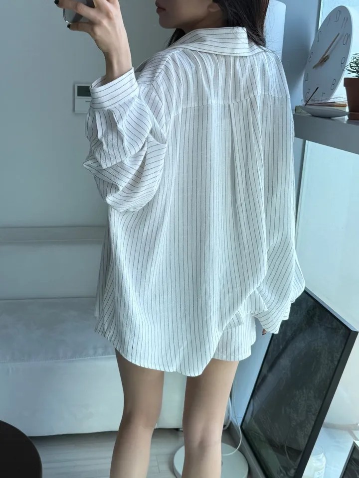 스트라이프 린넨셔츠 셋업(당일/단품가능) 상세 이미지 3