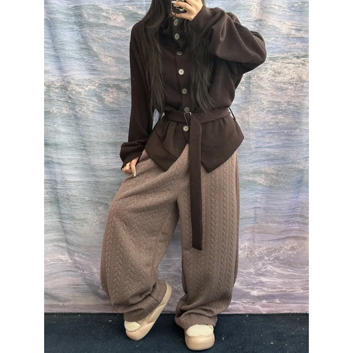 누빔🌡️[UNISEX/소장추천!]퀼트 블랭킷 웜업 케이블 포인트 윈터 루즈 와이드 트레이닝 팬츠(4color/5-7일 여유주문) 상세 이미지 77