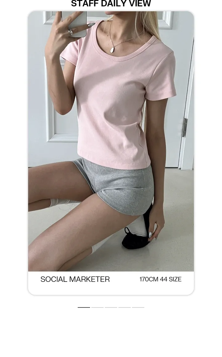 [17만장판매] [B-BASIC] 스탠다드 유넥 반팔티 (2SIZE) [반소매 데일리 기본 상의 자체제작 기본티 봄 새학기 개강] 상세 이미지 9
