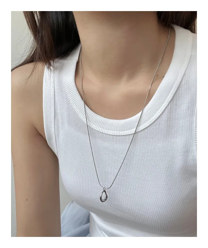 롱 볼드 웨이브링 드롭 네크리스 | 목걸이 써지컬목걸이 써지컬스틸 상세 이미지 15