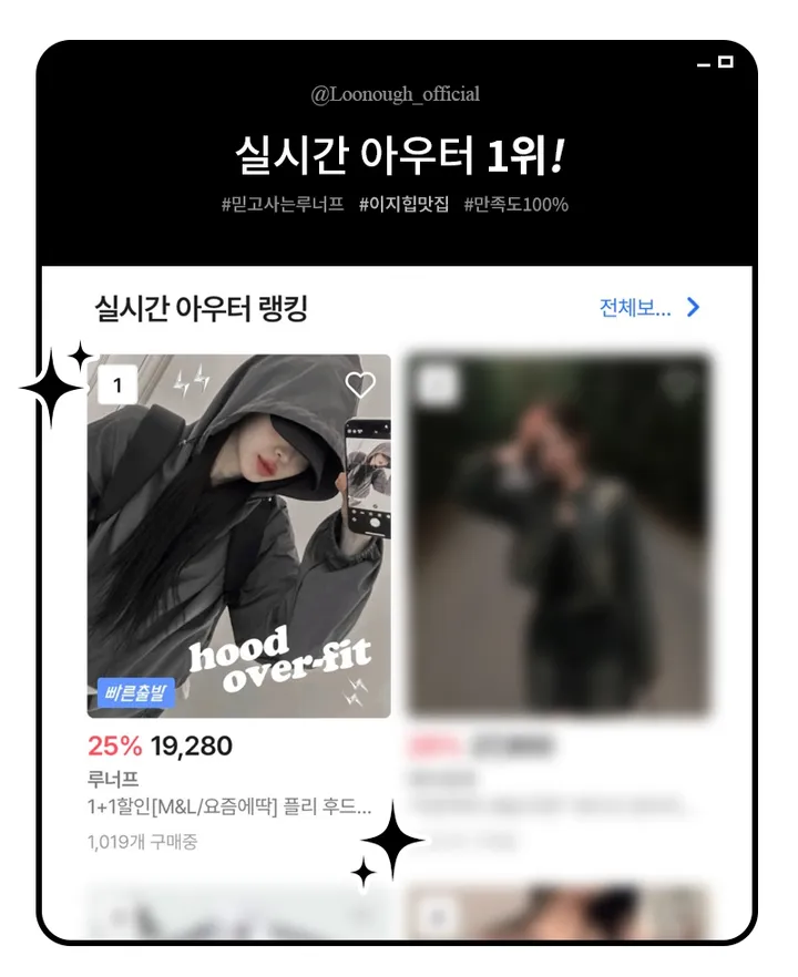 *묶음할인[M&L/요즘에딱] 플리 후드 오버핏 바람막이 점퍼 상세 이미지 4