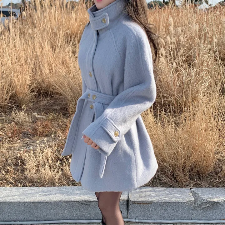 [ 인스타폭주/ wool 60% ] 헤이즐 하이넥 하프 울 누빔 코트 상세 이미지 14