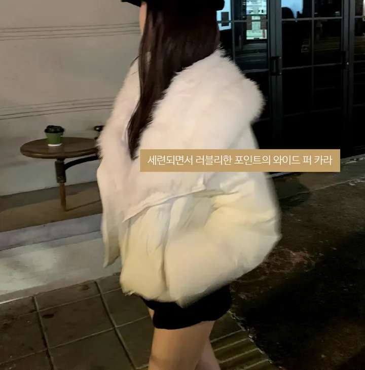 슬린 퍼 트리밍 빅카라 패딩 자켓 - jk 상세 이미지 5