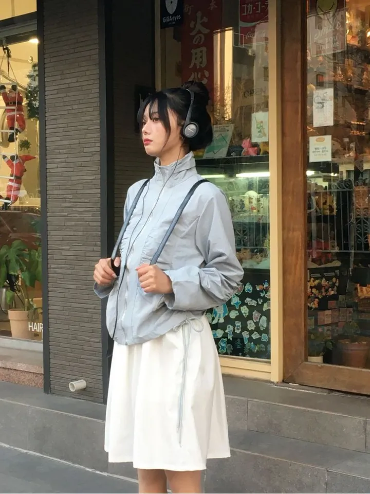 [인기상품💛/봄신상] 하이넥 빈티지 클라우드 셔링 리본 바람막이 상세 이미지 20