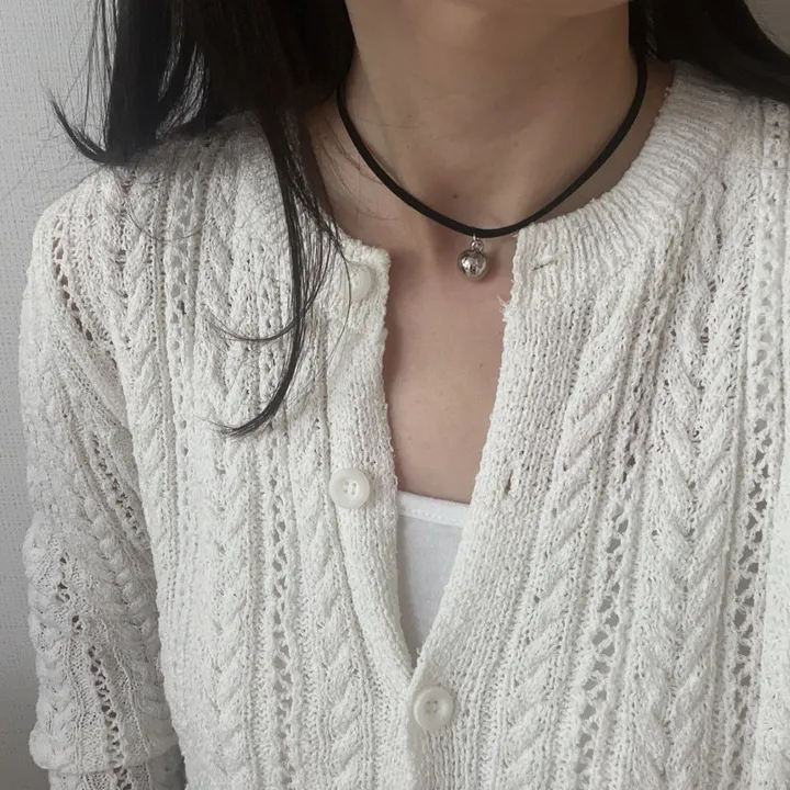 통통 초커 목걸이 (볼/하트) 블랙끈 상세 이미지 1