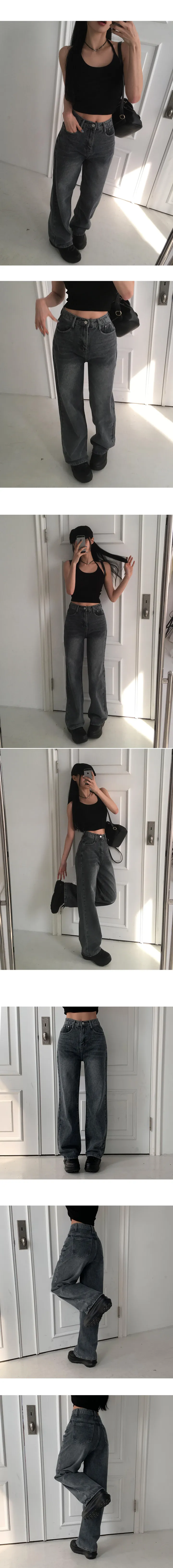 기획가🖤 [기장선택/2XL까지!] 세미 와이드 포미 롱 데님 pt 상세 이미지 10