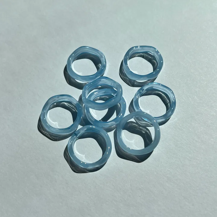 [색상추가/10pcs] 물결 마블 호마이카 아크릴 레이어드 반지 우정링 상세 이미지 27