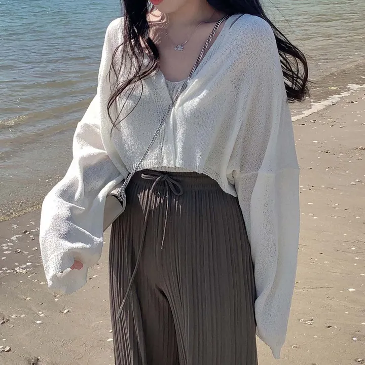 [✨SET가격/3천장 돌파!✨]피부에 달라붙지 않는, 부클 가디건+나시 투피스 세트 상세 이미지 14