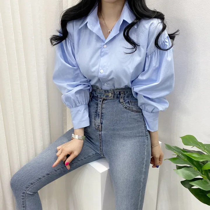 🚀당일발송🚀[베이직/하객룩] 봄 가을 메인 벌룬 블라우스 남방 상세 이미지 19