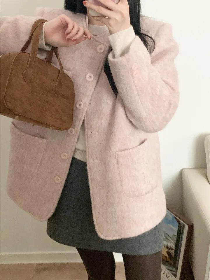 로느 브러쉬 울 코트 상세 이미지 19