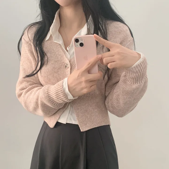 [허리잘록~] 모네 보카시 크롭 니트가디건 - 4color 상세 이미지 26
