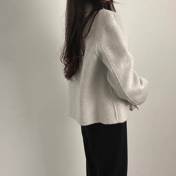 (오버핏,울100) 보들 데일리 핸드메이드 숏코트 상세 이미지 20