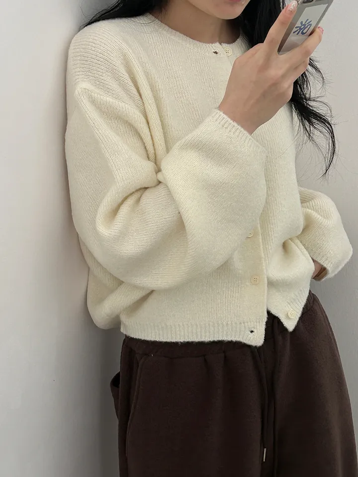 MD픽💜 엘가 라운드 세미크롭 니트 가디건(9color) 상세 이미지 44