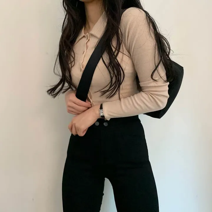 [가격실화?] 카라 크롭 단추 골지 가디건;3col 상세 이미지 15