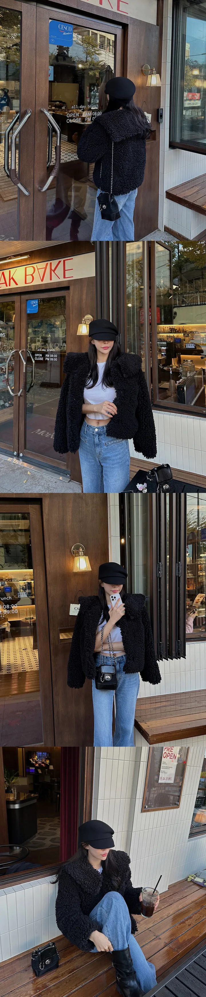 [고퀄/가벼운페이크퍼]비숑퍼자켓 세일러카라퍼자켓 상세 이미지 9