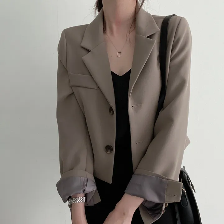 봄자켓🌷(백화점퀄) 어텀 메이비 소매트임 숏 자켓 상세 이미지 6