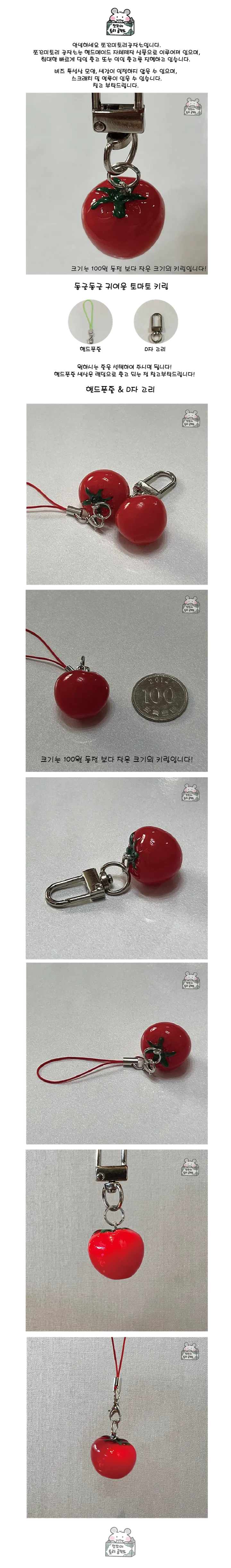 🚀[당일배송] [made] 🍅 동글동글 토마토 키링 🕶 🍅 상세 이미지 1