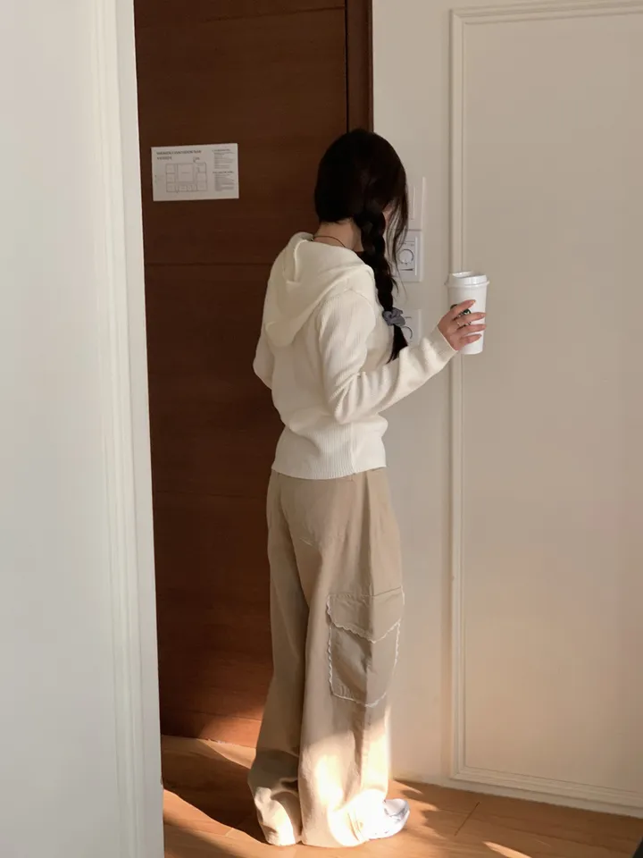 (주문폭주) 헤리 후드 골지 여리핏 니트 집업 (3color) 상세 이미지 8