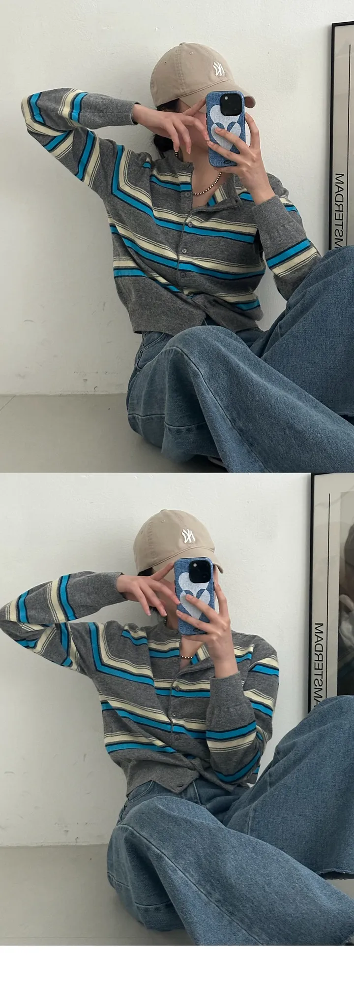 [봄 가디건🌸] 테이버 스트라이프 울 가디건 상세 이미지 12