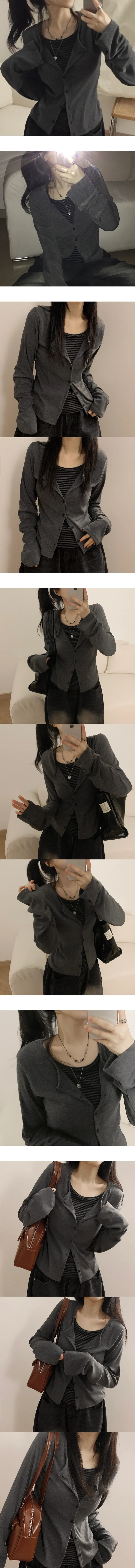[붙지않음/체형커버/여유핏] -5kg 날씬!! 가디건 일체형으로 편리함! 팔뚝살, 뱃살 완벽 커버! 부드럽고 유연한 고퀄 원단 사용! 데일리 꾸안꾸 상세 이미지 2