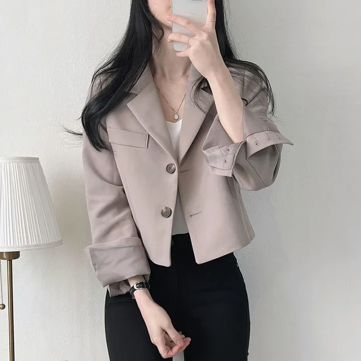봄자켓*.* [패드없는, 퀄리티굿] 소매트임 크롭 자켓 상세 이미지 24