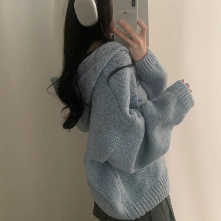 [후기보장*.*/루즈핏🤍] 보호본능, 아방핏 도톰 니트 후드가디건 - 5color 상세 이미지 50