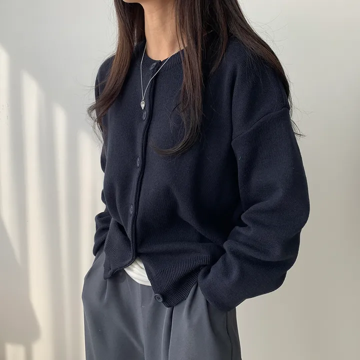 [ 데일리/무려~12컬러 ] 가을 겨울 포포 도톰 라운드 가디건 상세 이미지 59