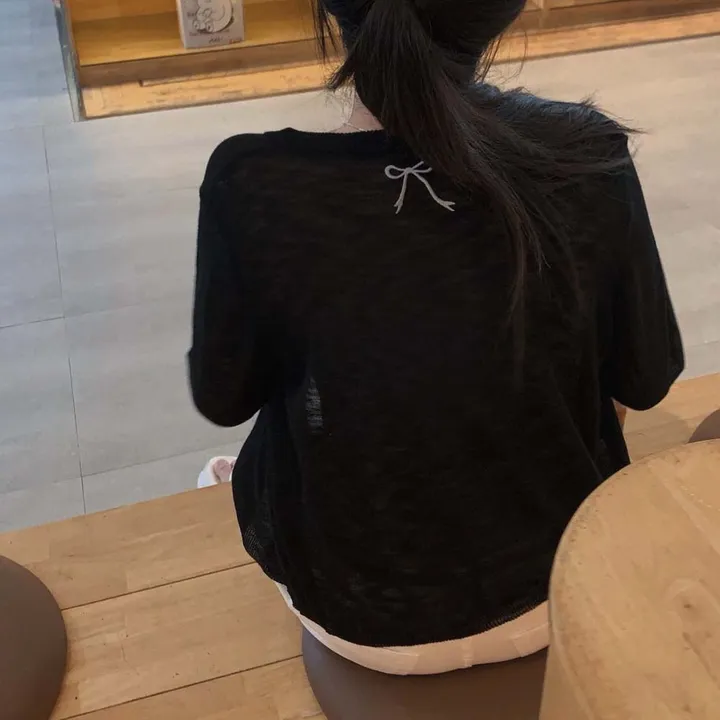 [재진행❤️/주문폭주]러블리 한도초과, 리본 자수 라운드넥 니트 가디건 상세 이미지 54