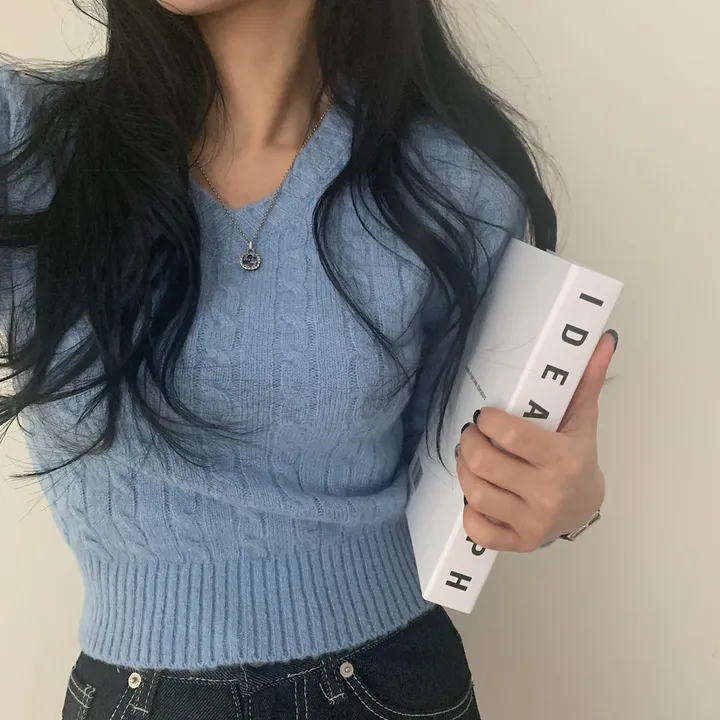 [허리보정2탄] 에브리데이 꽈배기 브이넥 니트 ;4col 상세 이미지 35